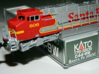 Kato N Scale 176 - 3505 Ge C44 - 9w Loco Santa Fe 606 " Dash 9 " Nos/vtg