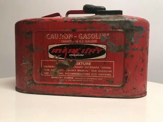 Mercury Marine Outboard Boat Motor Gas Tank In Red 6 Gallon Vintage