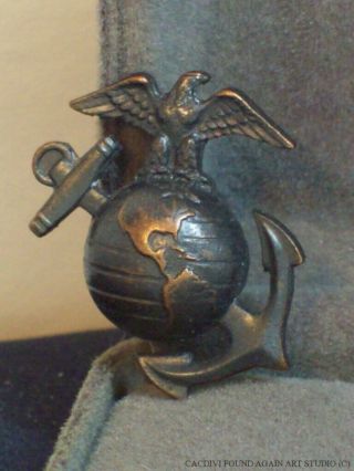 Us Marine Corps Wwii Usmc Ega Pin Screw Back Insignia Right Unfouled Small Vtg