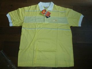 Vintage Bnwt Og Deadstock Lemon Ellesse Vilas Tennis Shirt 1980s Casuals L/xl