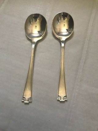 Set Of 2 Gorham Etruscan Sterling Silver Cream Soup Spoon (s) - 6 1/4 " - No Monos