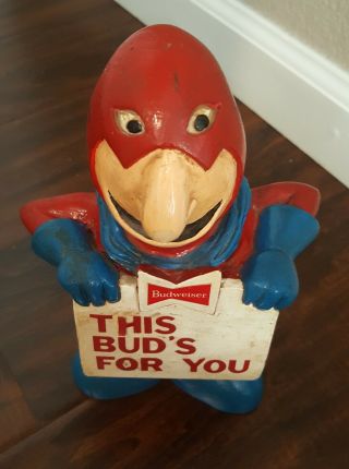Budweiser Bud Man Rare 1/1 10 inch Statue Hand Painted one of a Kind 6