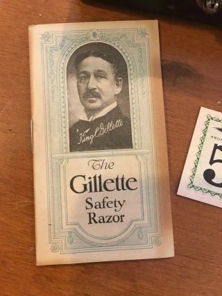 WOW Vintage Gillette No.  460 Single Ring Razor,  1900 ' s BOX PAPER WORK 6