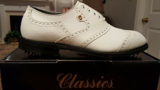 Vintage Footjoy Classics Mens Golf Shoes 51409 Wh 11d Usa Mfg.