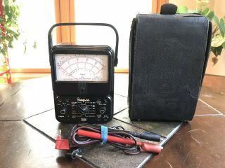 Vintage Simpson Model 260 Series 6 Multimeter & Probes In Leather Case A,