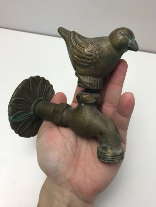 Vintage Brass Bird Handle Garden Spigot Faucet,  Great