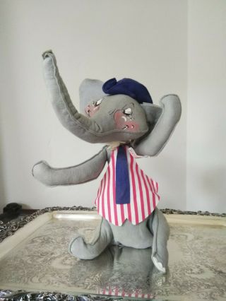 Vintage Annalee 14 " Patriotic Elephant 4th Of July