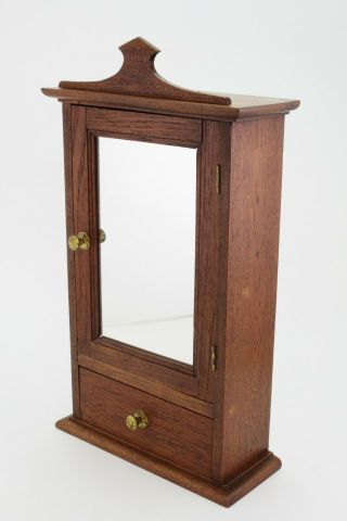 Vintage Oak Medicine Cabinet With Mirror Apothecary E/0158