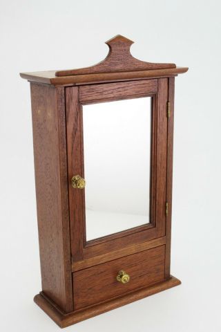 Vintage Oak Medicine Cabinet with Mirror Apothecary E/0158 2