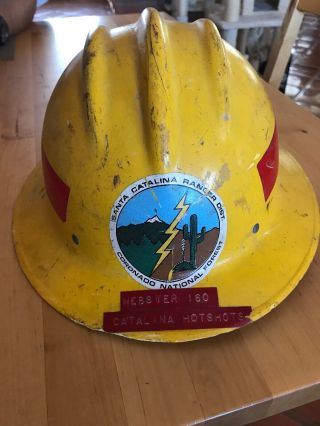 Vintage Bullard Hard Boiled Hard Hat Fiberglass Yellow Wildland Fire Fighter