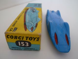 VINTAGE CORGI 153 PROTEUS CAMPBELL BLUEBIRD RECORD CAR BOX ISSUED 1961 4