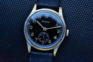 Rare Military Wehrmacht Pilot AVIATOR LUFTWAFFE Wrist Watch HELVETIA cal 82A WW2 2