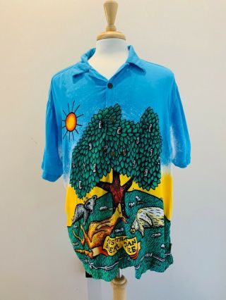 Rare Vtg Mambo Loud Shirt S/s Beer Tree - Blue/green/yellow - Size Xl - 0005