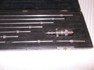 Vintage Starrett Inside Micrometer Set - Black Case - 9 Rods - Estate Find 2