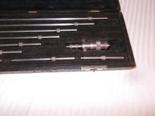 Vintage Starrett Inside Micrometer Set - Black Case - 9 Rods - Estate Find 3