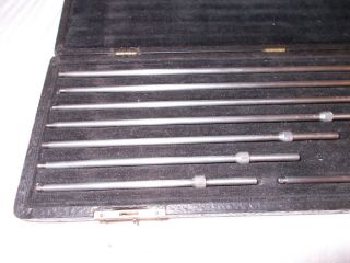 Vintage Starrett Inside Micrometer Set - Black Case - 9 Rods - Estate Find 4