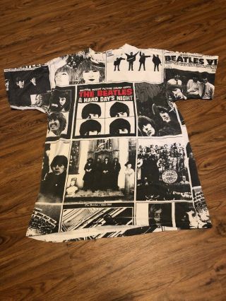 Vintage Beatles T - Shirt Single Stitch All Over Print Very Rare Sz Xl Apple