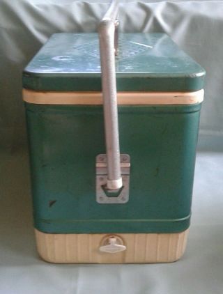 Vintage Coleman Cooler / ICE Chest Metal Diamond Logo W/ METAL HANDLE. 2