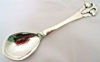 A Medium Arts & Crafts Silver Serving Spoon,  Copenhagen 1919,  Denmark