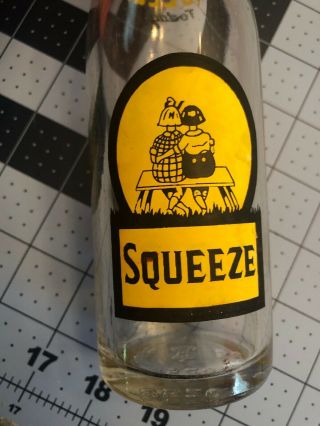 Vintage Squeeze Soda Bottle Rare