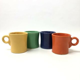 Set Of 4 Vintage Homer Laughlin Fiestaware Tom Jerry Coffee Mugs Red/orange