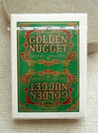Vintage Golden Nugget Hotel And Casino Downtown Vegas Green Playing Cards