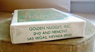 Vintage Golden Nugget Hotel and Casino Downtown Vegas Green Playing Cards 2