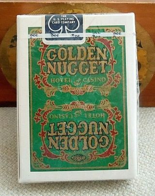 Vintage Golden Nugget Hotel and Casino Downtown Vegas Green Playing Cards 7