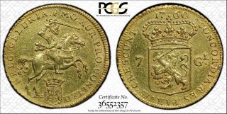 1760 Netherlands Gelderland 7 Gulden - Gold - Pcgs Xf Details - Rare Mintmark