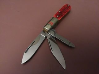 Vintage J A Henckels Pocket Knife Solingen Germany Red Bone Barlow Jack Case Nm