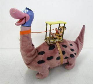 Vintage Marx 1962 Fred Flinstone & Dino The Dinosaur Battery Operated