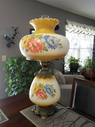 Vintage L&l Wmc Gone With The Wind Hurricane Lamp 1971