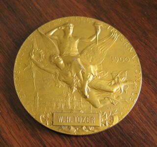 Rare Gold Plated Silver (vermeil) 1900 Medal Expo Universelle / Olympic Games