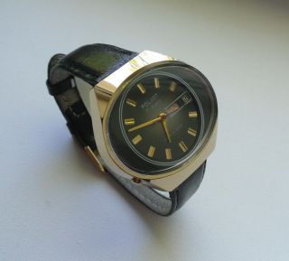 Poljot 2628.  N Fish Eye Gold Plated Au10 Vintage Ussr Mechanical Wrist Watch