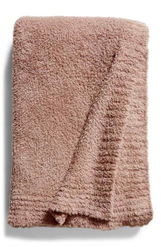 Barefoot Dreams Contrast Trim Throw Blanket 54 " X72 ",  Antique Rose