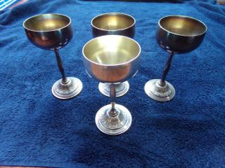 Set Of Four Rogers Bros 1847 Marquise 009175 Silver - Plate Goblets,  Wine,  Cup.