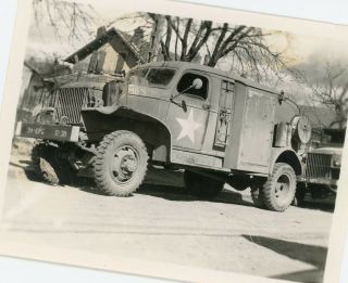 Org Wwii Photo: American Large Transport Car Aachen