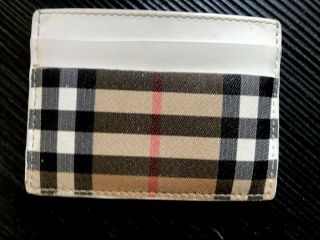 Burberry Chalk White Vintage Check Cardholder W/ Tags Dust Bag - - Nordstrom $220