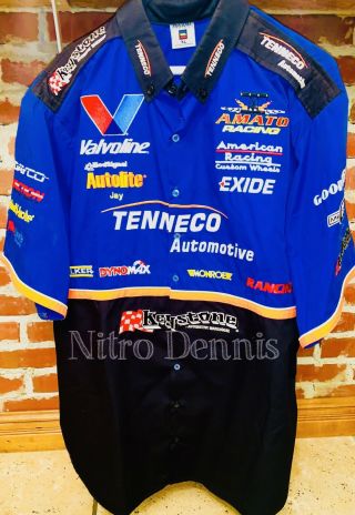 Nhra “race Worn” Team Joe Amato Top Fuel Dragster Nitro Crew Shirt X - Large Rare