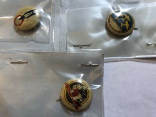 Vintage 1940 ' s Kellogg ' s PEP PINS 7 SQUADRON BOMBARDMENT WWII Pinbacks 2