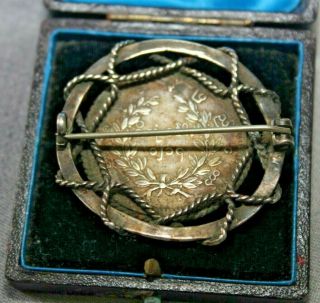 Burma Myanmar 1852 1 kyat silver peacock coin pin brooch 3