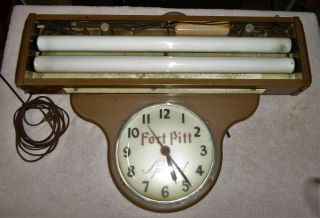 Vintage & Rare Fort Pitt Special Beer Telechron Electric Wall Clock