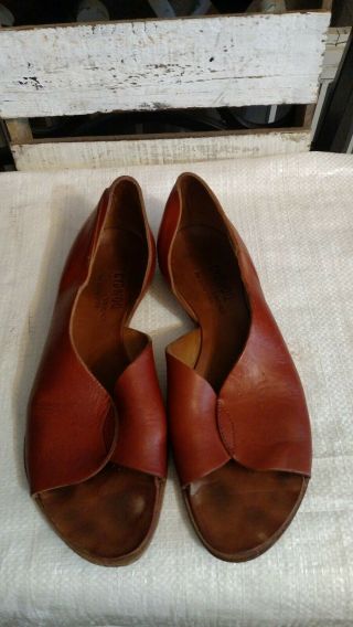 Cydwoq Vintage Brown Flats Handmade Usa Size 40 1/2/9 - 10