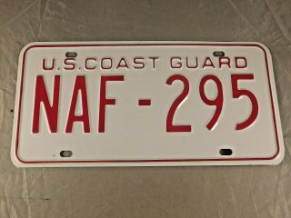 Vintage U.  S.  Coast Guard License Plate Naf - 295