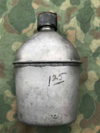 Wwii Us Army Usmc Metal Canteen With Cap,  Field Gear Vintage Vollrath 1945