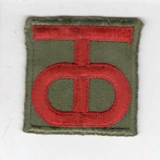 2 - 1/4 " Ww 2 Us Army 90th Infantry Division Patch Inv B626