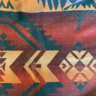 Vintage 1940s - 50s Beacon Style Indian Southwest Camp Cotton Ombre Blanket 70x69 3
