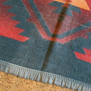 Vintage 1940s - 50s Beacon Style Indian Southwest Camp Cotton Ombre Blanket 70x69 5