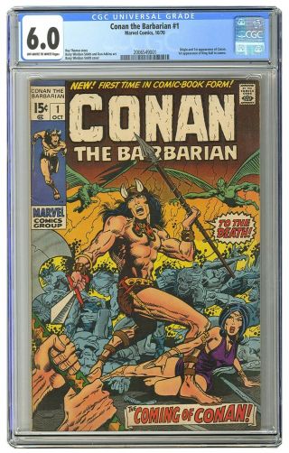 Conan The Barbarian 1 Cgc 6.  0 Vintage Marvel Comic Key 1st Conan & Kull Bws Art
