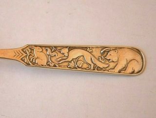 David Andersen Norway Sterling Silver Animals Baby Child Food Pusher & Spoon 2